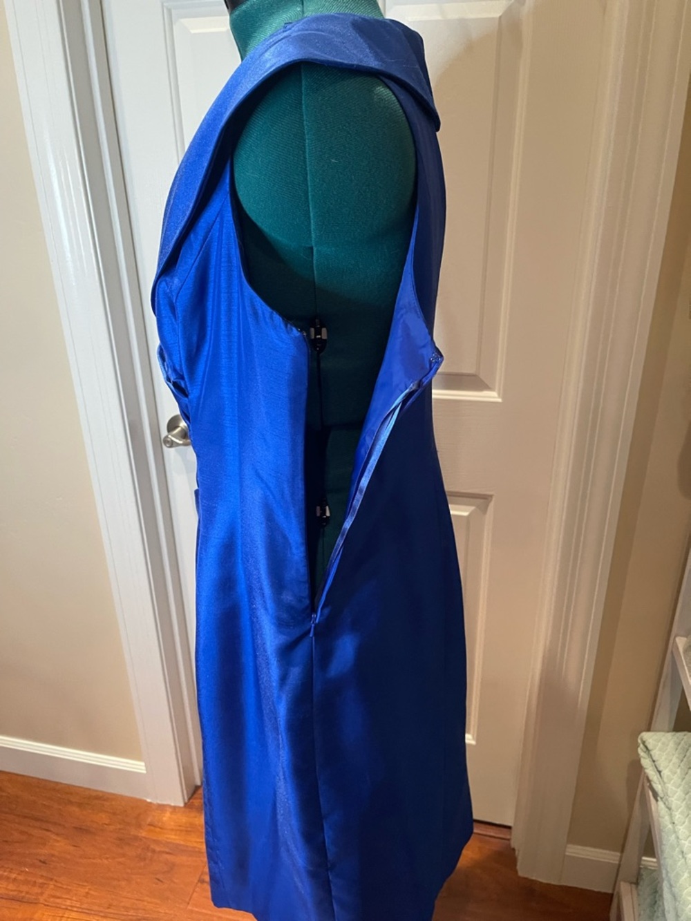 Evan Picone Royal Blue V-Neck Sheath Dress 16 - Picture 10 of 15